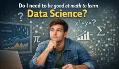 Person thinking about math concepts while learning data science