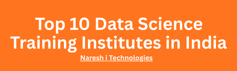 Banner image showing Top 10 best institutes for data science in India with professional training and certification programs.
