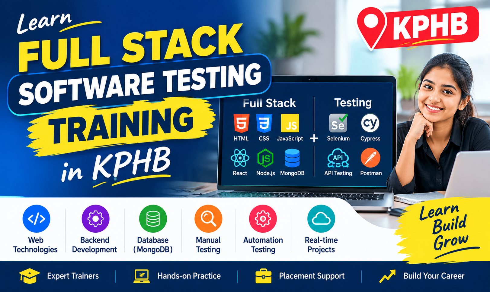 Full Stack Software Testing Training in KPHB Hyderabad with Manual Testing, Automation Testing, Selenium, Cypress, and API Testing.