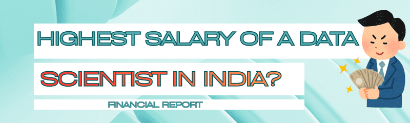 Highest salary of a data scientist in India shown with a professional holding Indian currency and data analytics background