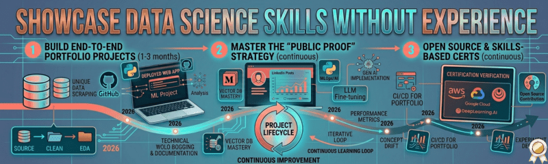 How to Showcase Data Science Skills Without Experience (2026 Complete Guide)