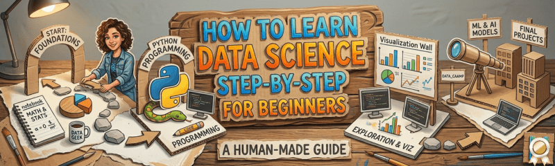 🔹 1. Can I learn data science step by step without a programming background? Yes, you can learn data science step by step even without prior programming experience. Start with Python basics, then gradually move to data analysis, visualization, and machine learning. A structured roadmap and consistent practice are key to mastering the concepts efficiently. 🔹 2. How long does it take to learn data science step by step? The timeline depends on your learning pace: Beginner to intermediate → 4 to 6 months Advanced level with projects → 6 to 12 months If you follow a structured plan and practice daily, you can become job-ready within a year. 🔹 3. What are the essential skills to learn data science step by step? To learn data science step by step, you must focus on: Python programming Statistics and probability Data visualization Machine learning algorithms SQL and data handling These form the core skillset required in the industry. 🔹 4. Is mathematics mandatory to learn data science? Yes, mathematics is important but you don’t need advanced-level math initially. Basic understanding of: Linear algebra Probability Statistics is enough to get started and gradually build expertise. 🔹 5. Can I get a job after learning data science step by step online? Yes, but only if you focus on: Real-world projects Strong portfolio (GitHub) Practical implementation Companies prefer candidates who can solve real problems rather than just theoretical knowledge. 🔹 6. Which tools should I learn first in data science? Start with: Python Pandas & NumPy Matplotlib / Seaborn SQL Then move to advanced tools like TensorFlow, PyTorch, and Power BI. 🔹 7. Do I need certifications to become a data scientist? Certifications can help, but they are not mandatory. What matters more is: Hands-on experience Project portfolio Problem-solving skills 🔹 8. What are the best projects for beginners in data science? Some high-impact beginner projects: Sales prediction Customer segmentation Movie recommendation system Sentiment analysis These projects demonstrate real-world application skills. 🔹 9. Is data science still a good career in 2026? Yes, data science continues to be one of the most in-demand careers due to: Growth of AI and automation Increasing data-driven decision-making Demand across industries 🔹 10. What is the best way to learn data science step by step effectively? The most effective way is: Follow a structured roadmap Practice daily Build real-world projects Learn from industry experts Stay updated with latest trends